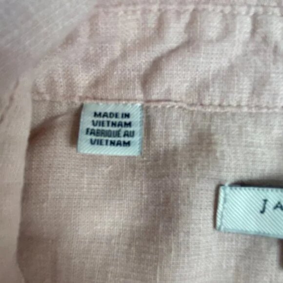 ZACHS Girlfriend Blouse Womens XL‎ Linen Blend Peach Dot Button Down Top - Picture 7 of 10